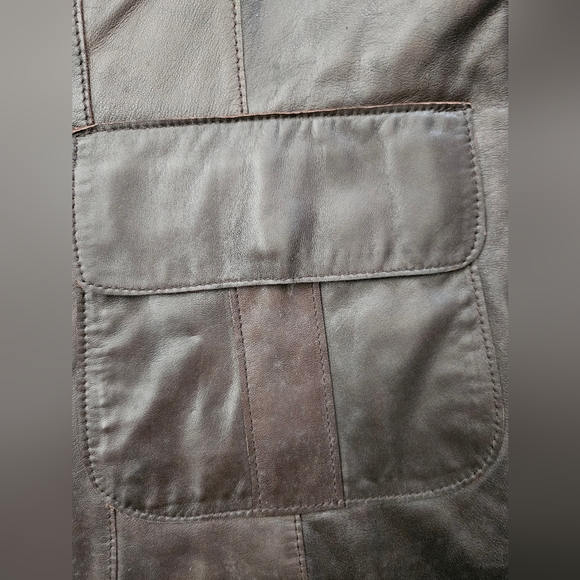 NWT - Leather Daniel Hechter Paris Brown Lightweight Zippered Jacket - XL - Picture 7 of 12